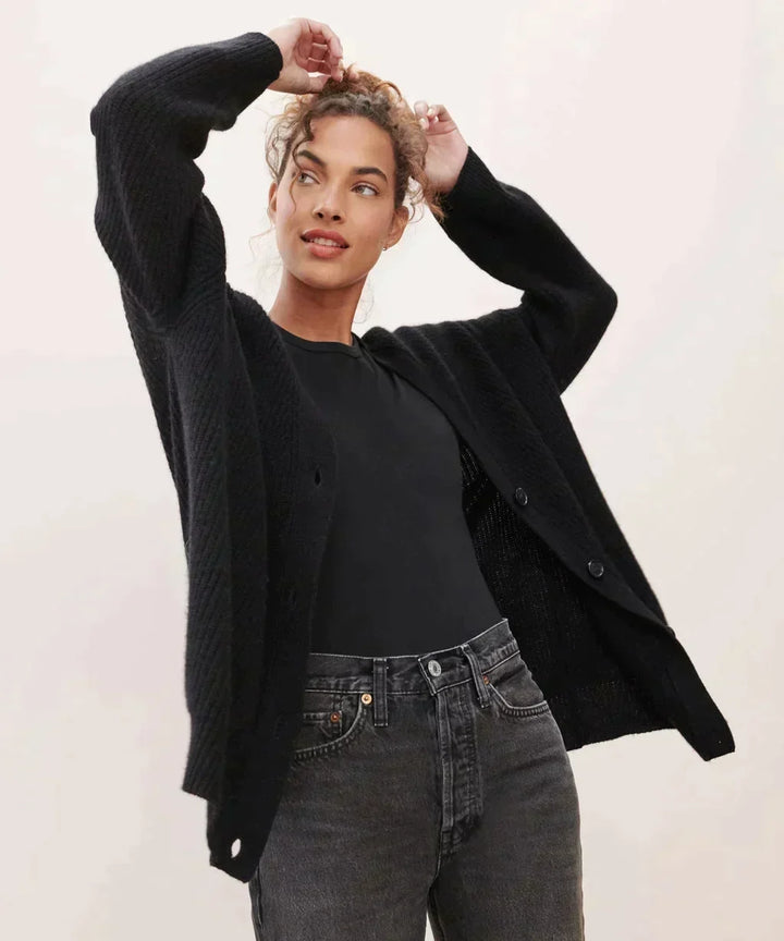 Women's Classic V-Neck Knit Cardigan – Soft Button Front Cardigan