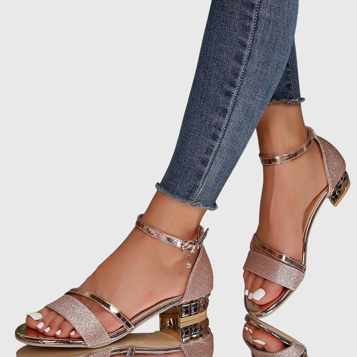 Irina | Ankle Strap Block Heel Sandals for Women