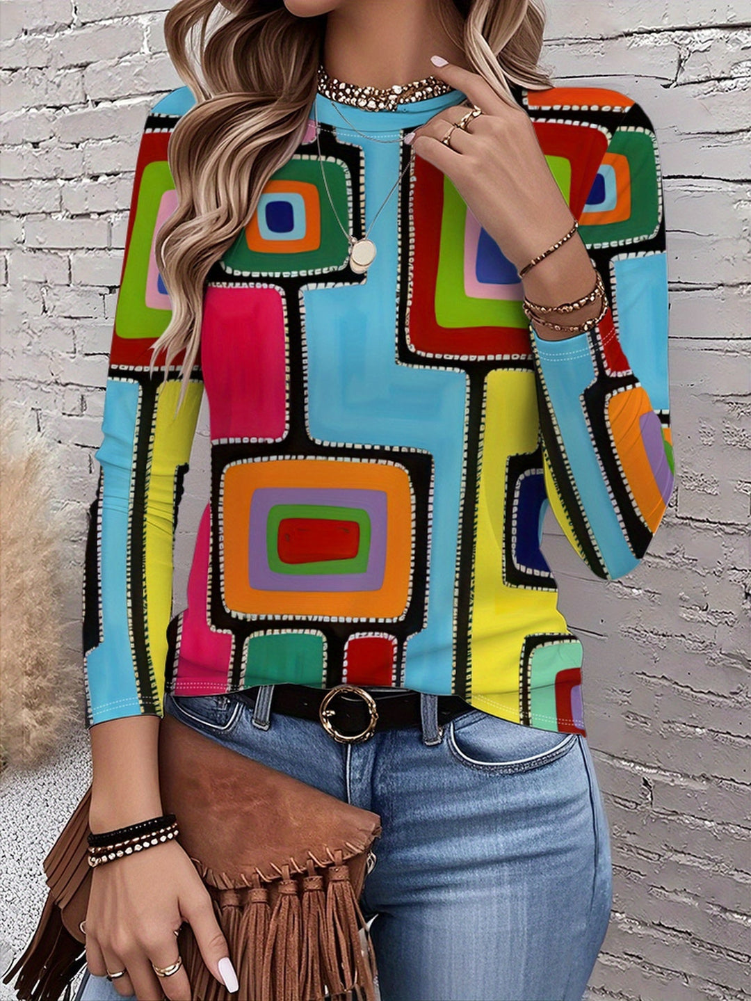 Skylar | Abstract Art Long Sleeve T-Shirt