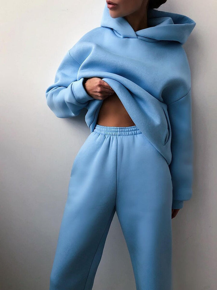 Sofia Casual Hooded Two-Piece Suit
