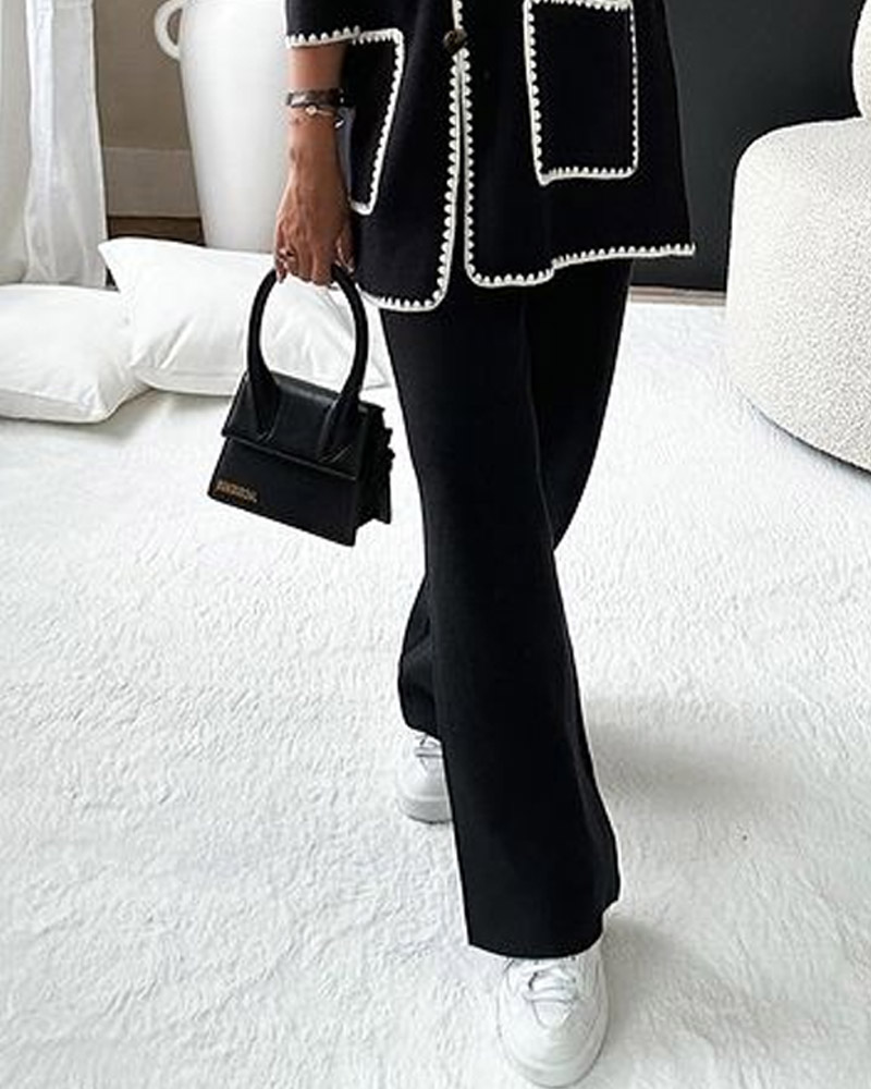 Sofia Edge Decorated Jacket Casual Pants Set
