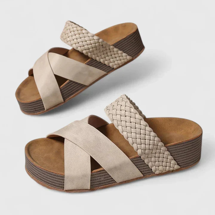Pia | Woven Cross Strap Platform Sandals for Women