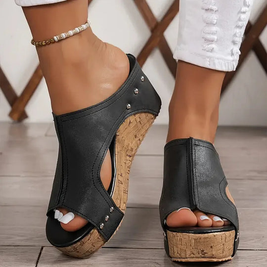 Annalise | Platform Wedge Open Toe Sandals for Women