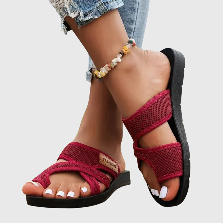 Laureline | Woven Strappy Slide Sandals for Women
