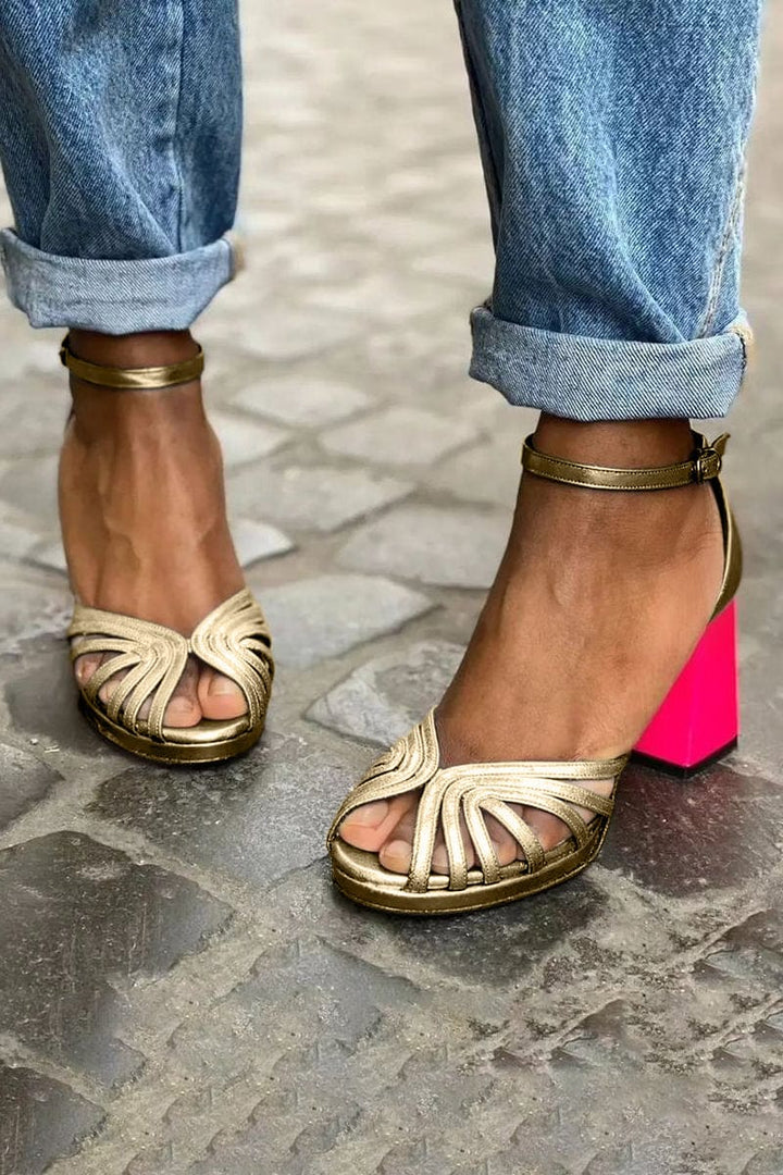 Gianna | Platform Open Toe Block Heel Sandals for Women