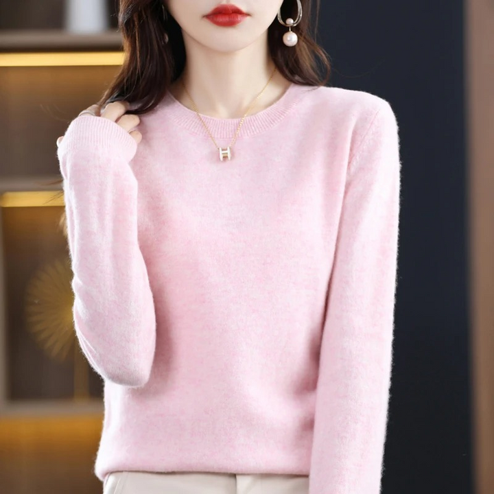 Women's Relaxed Crew Neck Knit Sweater – Soft Long Sleeve Pullover