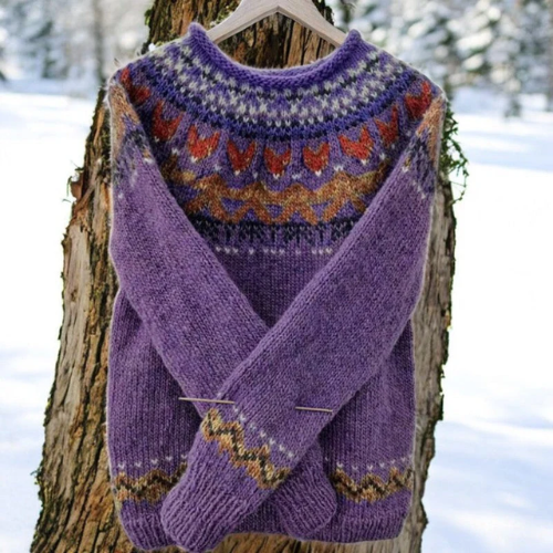 Arden | Warm Sweater with Traditionally Woven Shoulder Detail