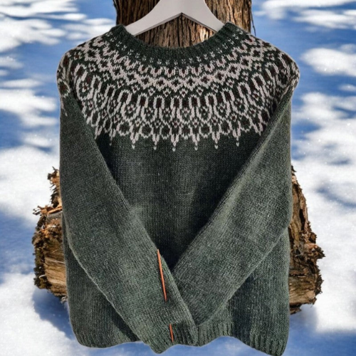 Veda | Winter Sweater with Refined Round Knit Shoulder Detail