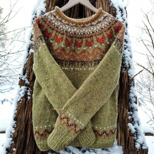 Tatum | Warm Sweater with A Classic Woven Pattern