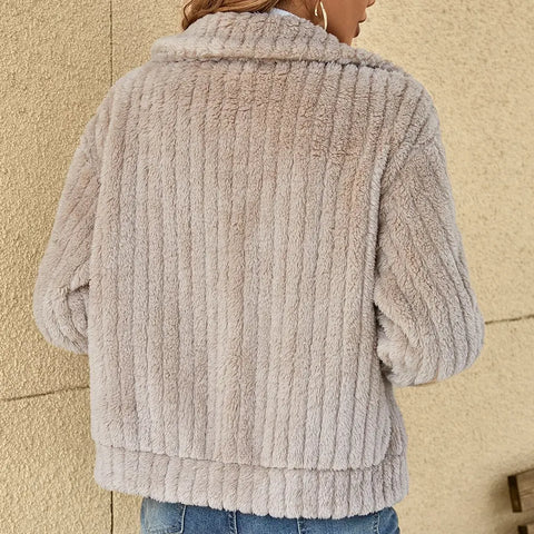 Ottilie | Women's Teddy Fleece Zip-Up Jacket with Collar