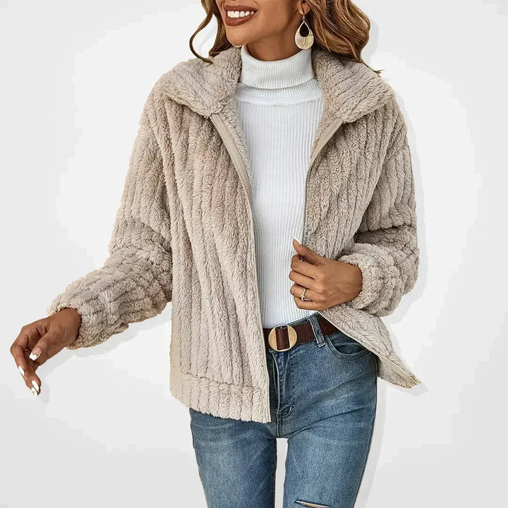 Ottilie | Women's Teddy Fleece Zip-Up Jacket with Collar