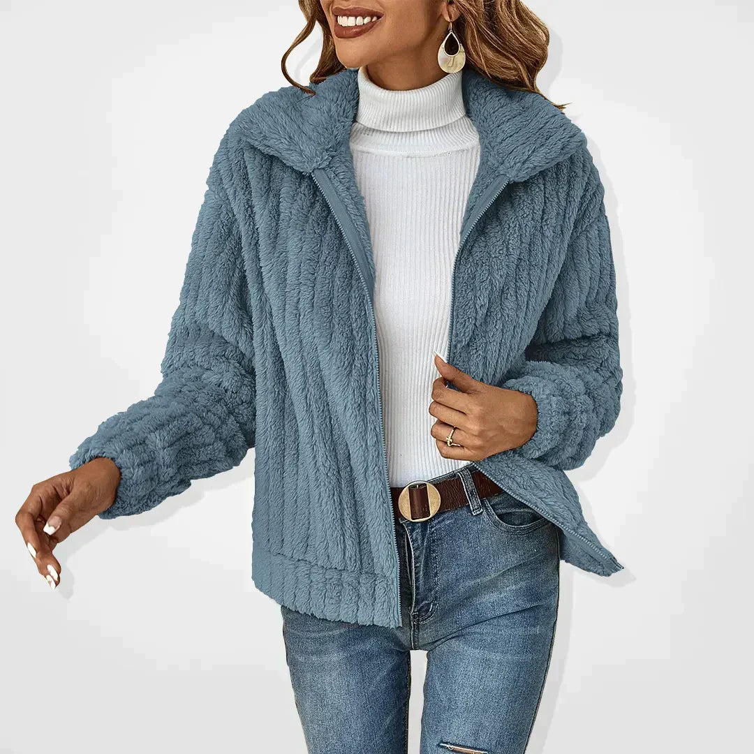 Ottilie | Women's Teddy Fleece Zip-Up Jacket with Collar
