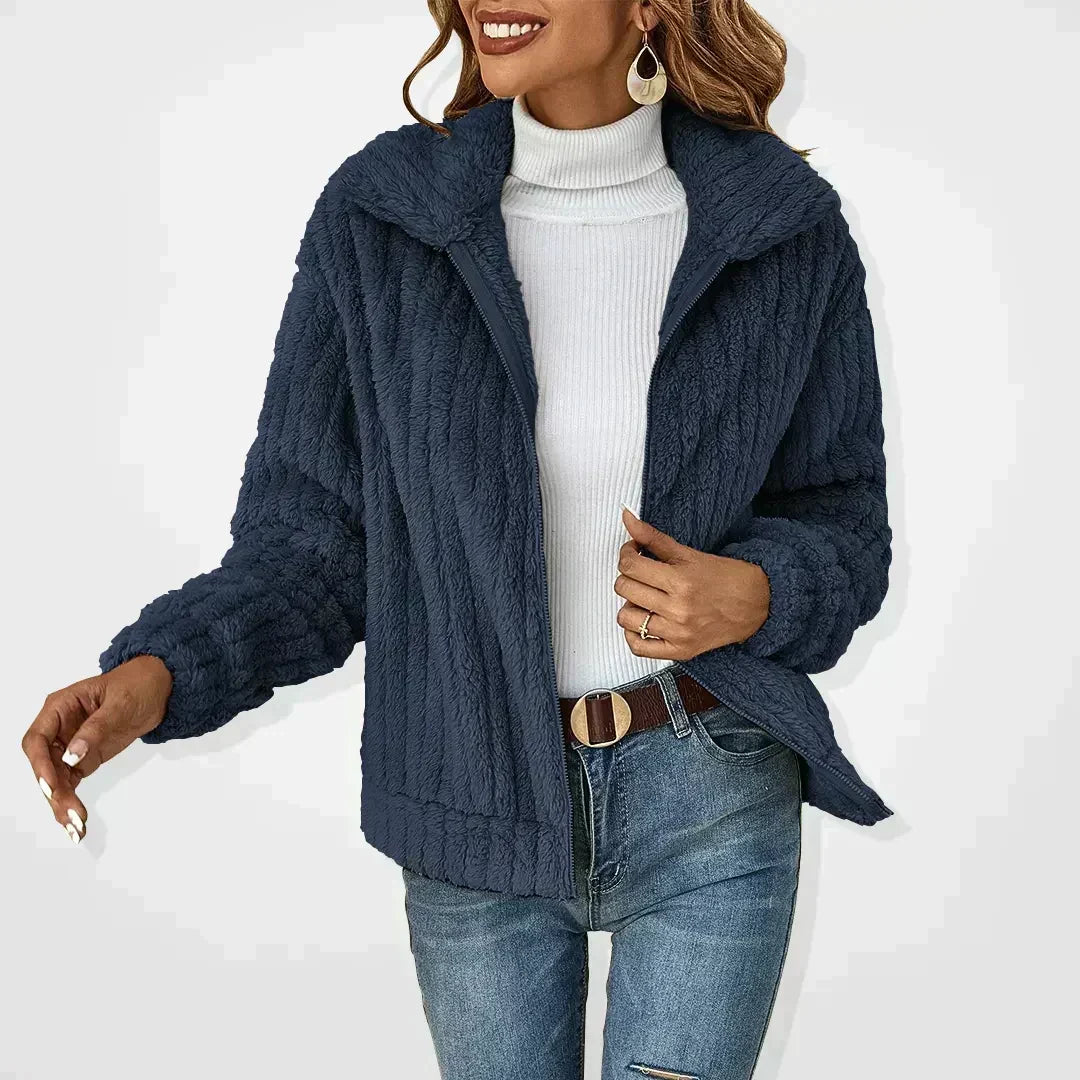 Ottilie | Women's Teddy Fleece Zip-Up Jacket with Collar