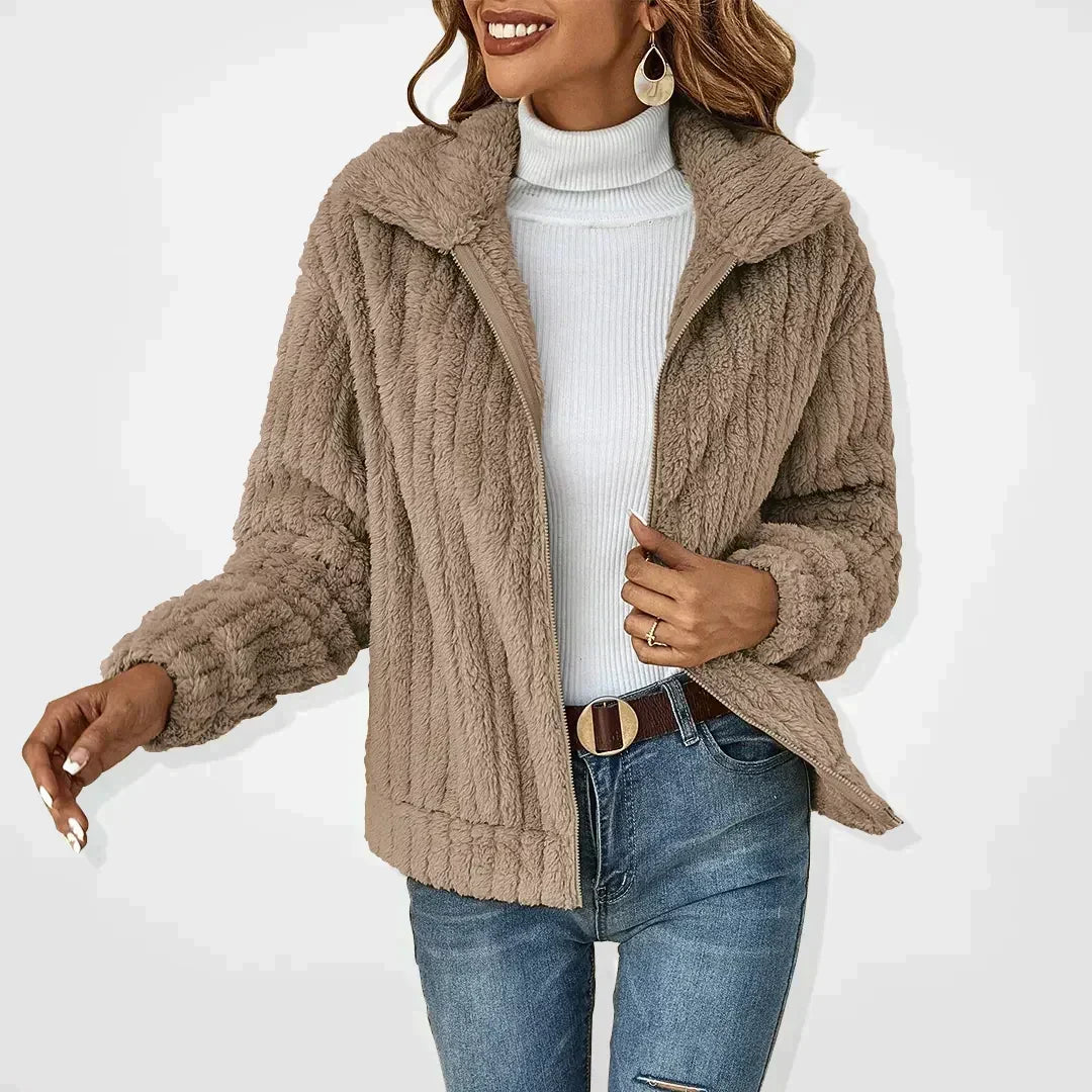 Ottilie | Women's Teddy Fleece Zip-Up Jacket with Collar