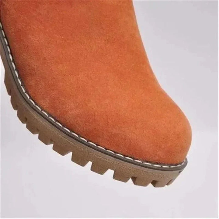 Women's Mid-Calf Block Heel Lug Sole Boots