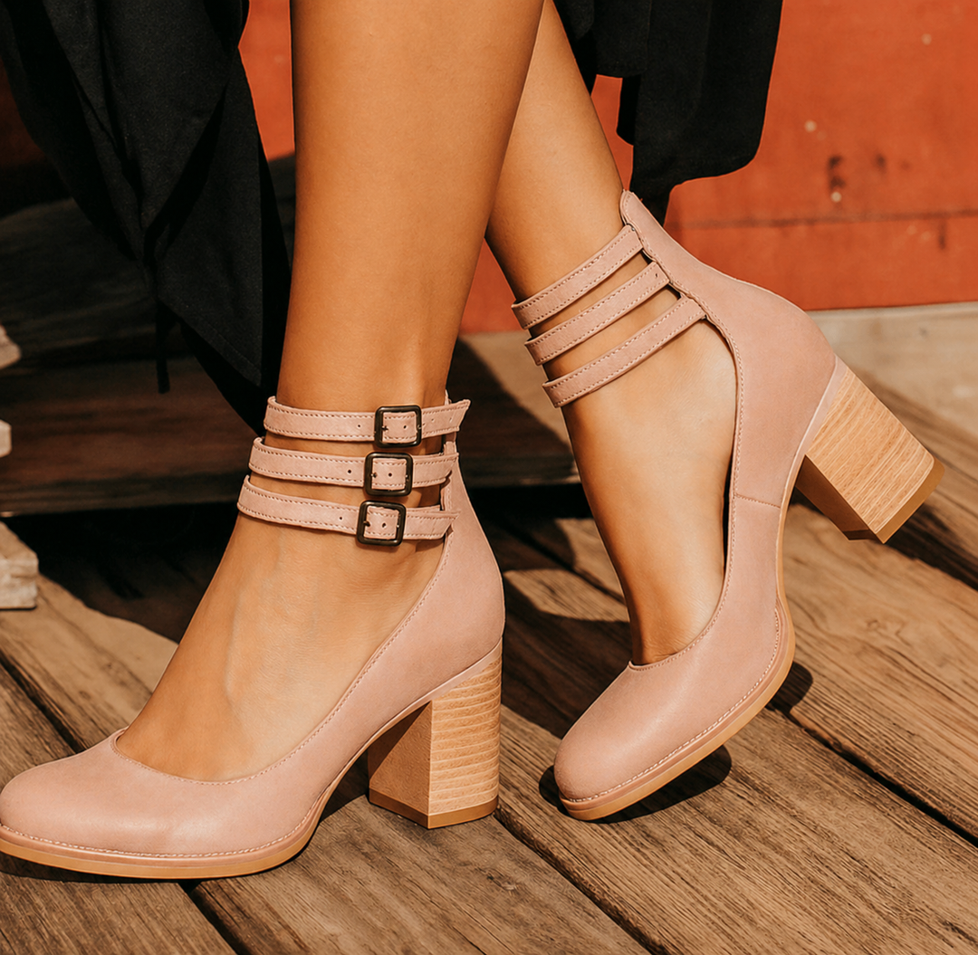 Melodee | Block Heel Ankle Strap Boots for Women