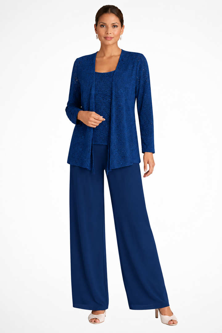 Veronica | Sequin Wide Leg Three-Piece Pant Set for Women