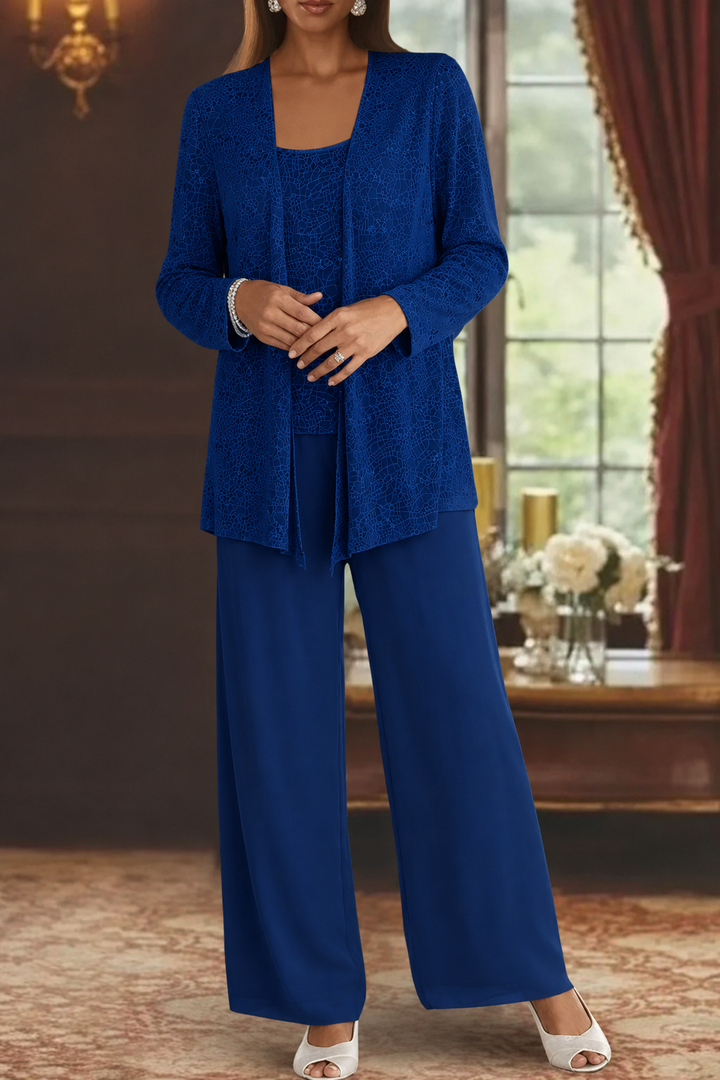 Veronica | Sequin Wide Leg Three-Piece Pant Set for Women