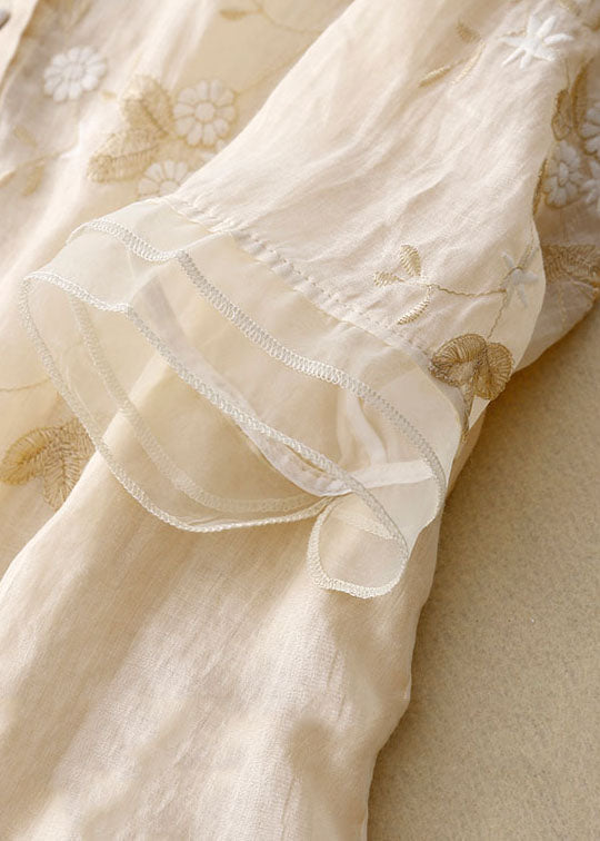 Idyll | Button-Down Floral Blouse with Layered Hem for Women