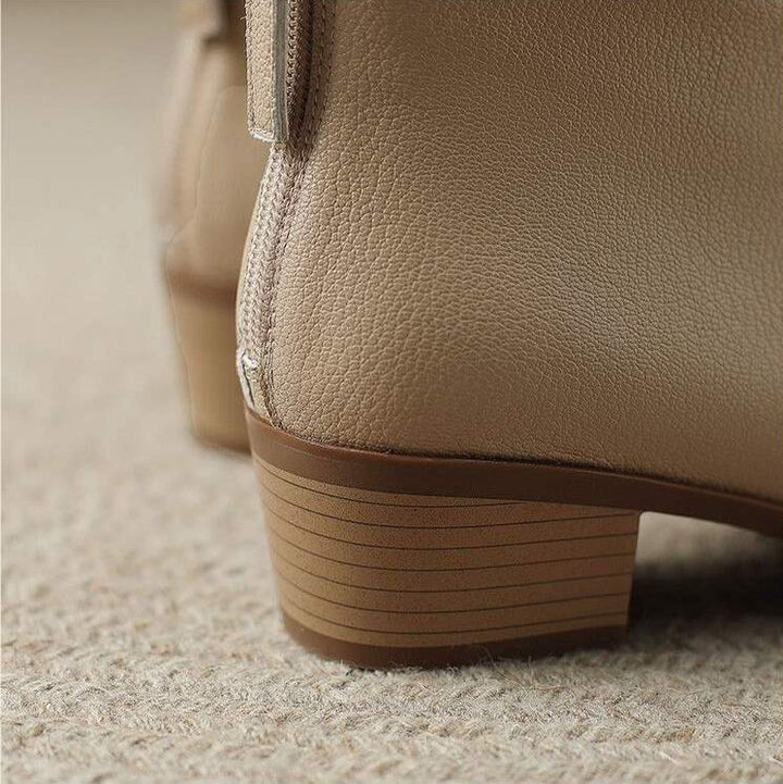 Women's Ankle Boots Slip-On Pointed Heel Design Casual Footwear