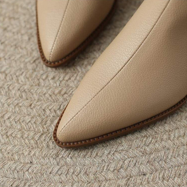 Women's Ankle Boots Slip-On Pointed Heel Design Casual Footwear