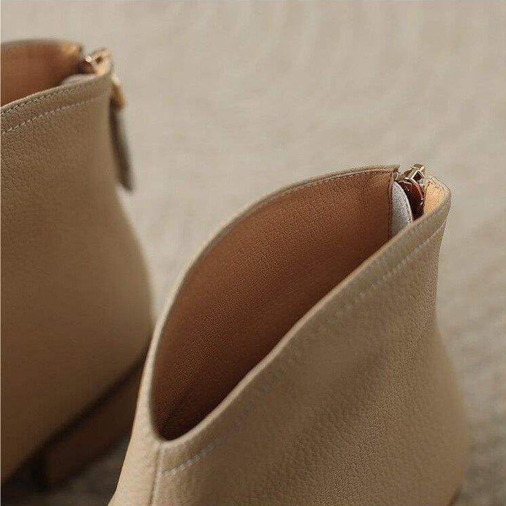 Women's Ankle Boots Slip-On Pointed Heel Design Casual Footwear