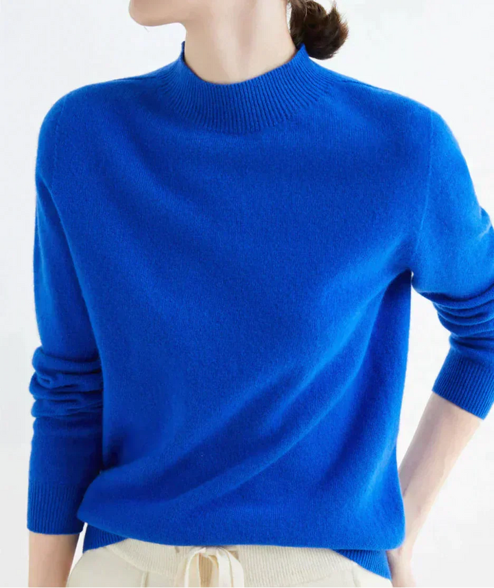 Women's Cashmere Mock Neck Sweater Long Sleeve Knit Pullover Winter