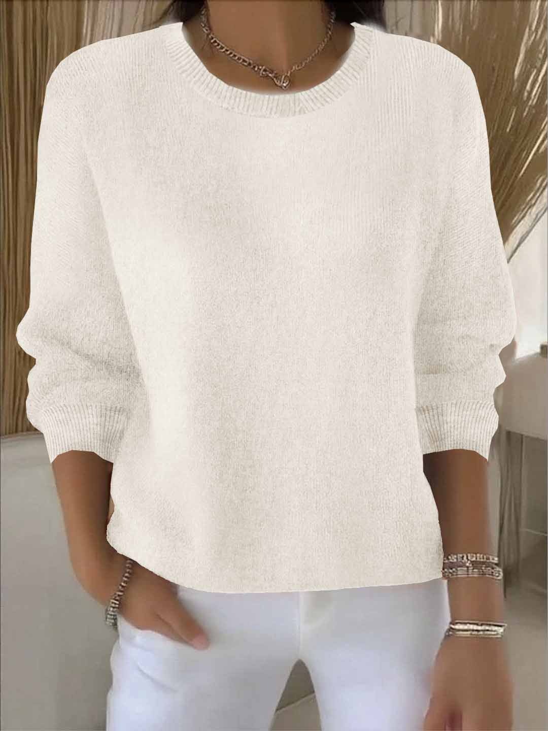 Lorie | Women's Relaxed Polyester Crew Neck Sweater with Dolman Sleeves