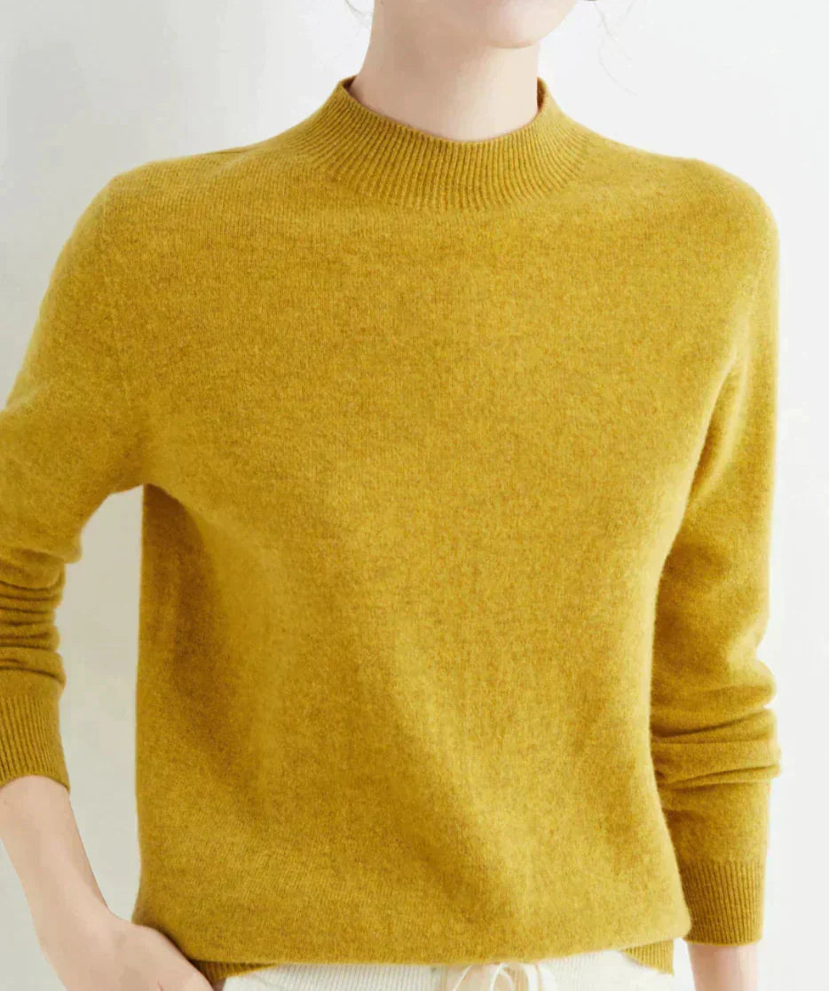 Women's Cashmere Mock Neck Sweater Long Sleeve Knit Pullover Winter