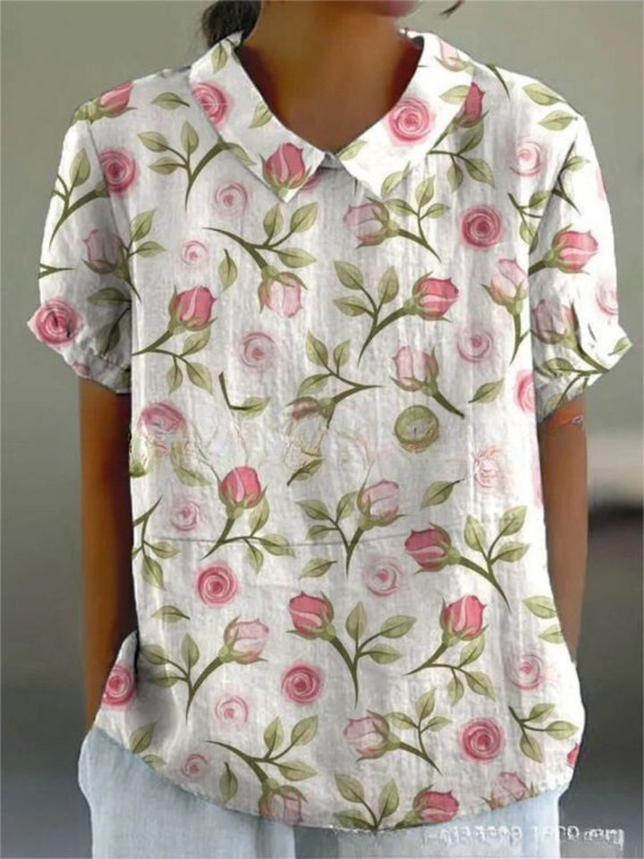 Nahla | Floral Print Blouse with Collar for Women