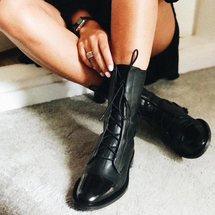 Women's Lace-Up Ankle Boots with Chunky Heel | Casual Footwear