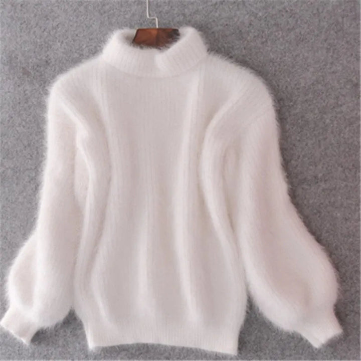 Women's Black High Neck Sweater – Chunky Winter Turtleneck Pullover