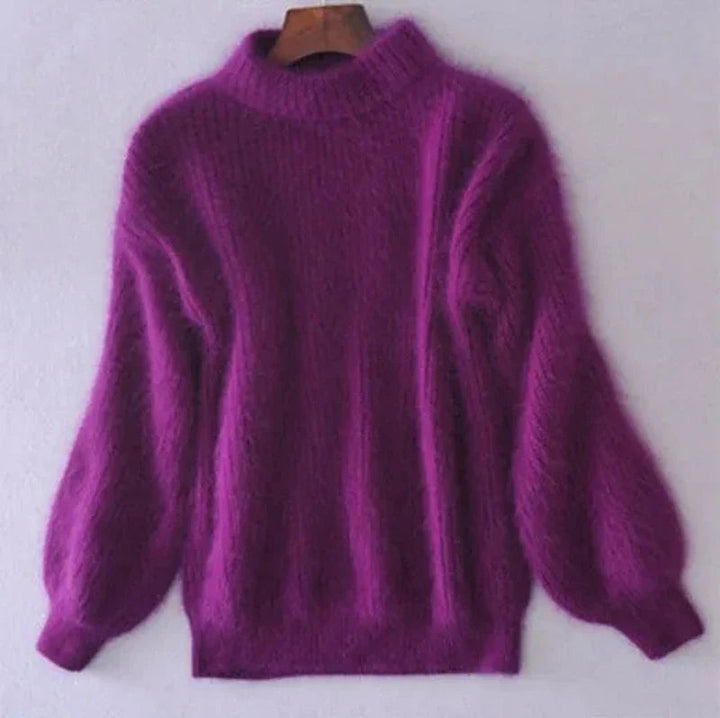 Women's Black High Neck Sweater – Chunky Winter Turtleneck Pullover