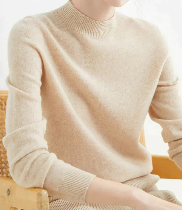 Women's Cashmere Mock Neck Sweater Long Sleeve Knit Pullover Winter