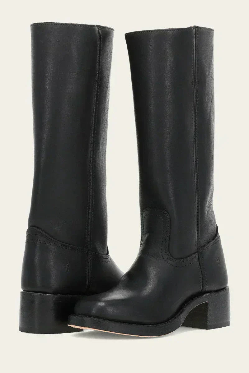 Women's Mid-Calf Block Heel Boots | Closed Toe Design | Casual Footwear