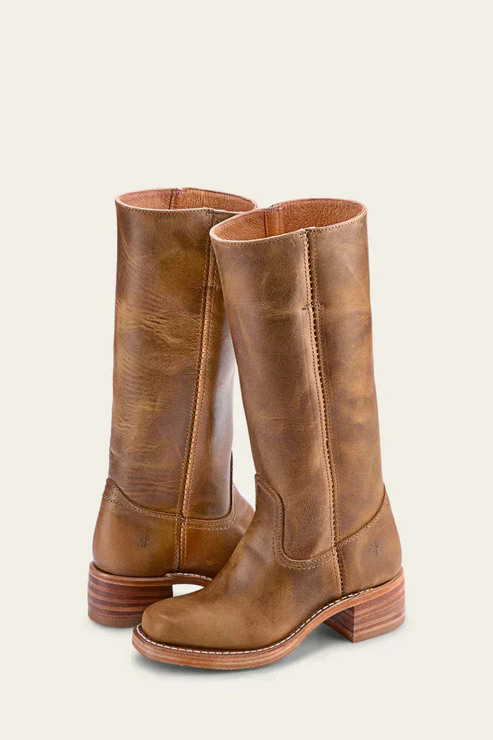 Women's Mid-Calf Block Heel Boots | Closed Toe Design | Casual Footwear