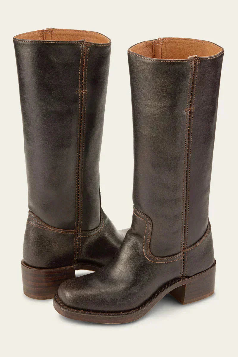 Women's Mid-Calf Block Heel Boots | Closed Toe Design | Casual Footwear