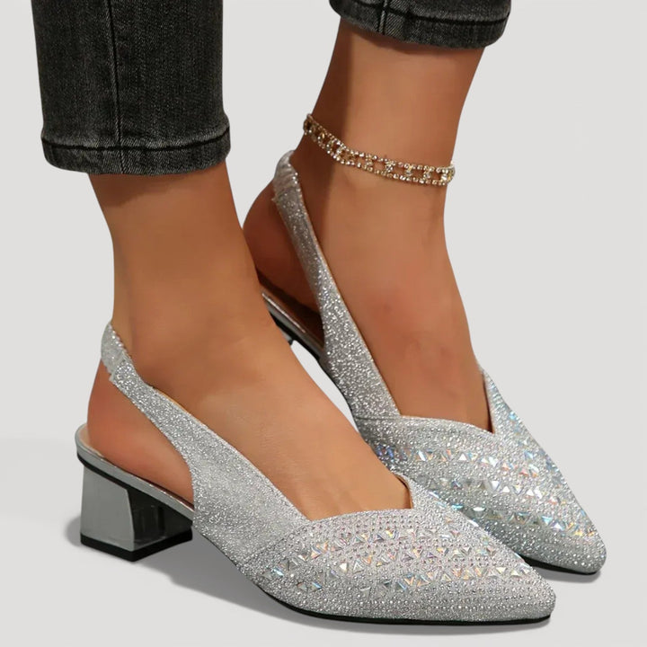 Athena | Elegant and Sparkling Slingback Heels