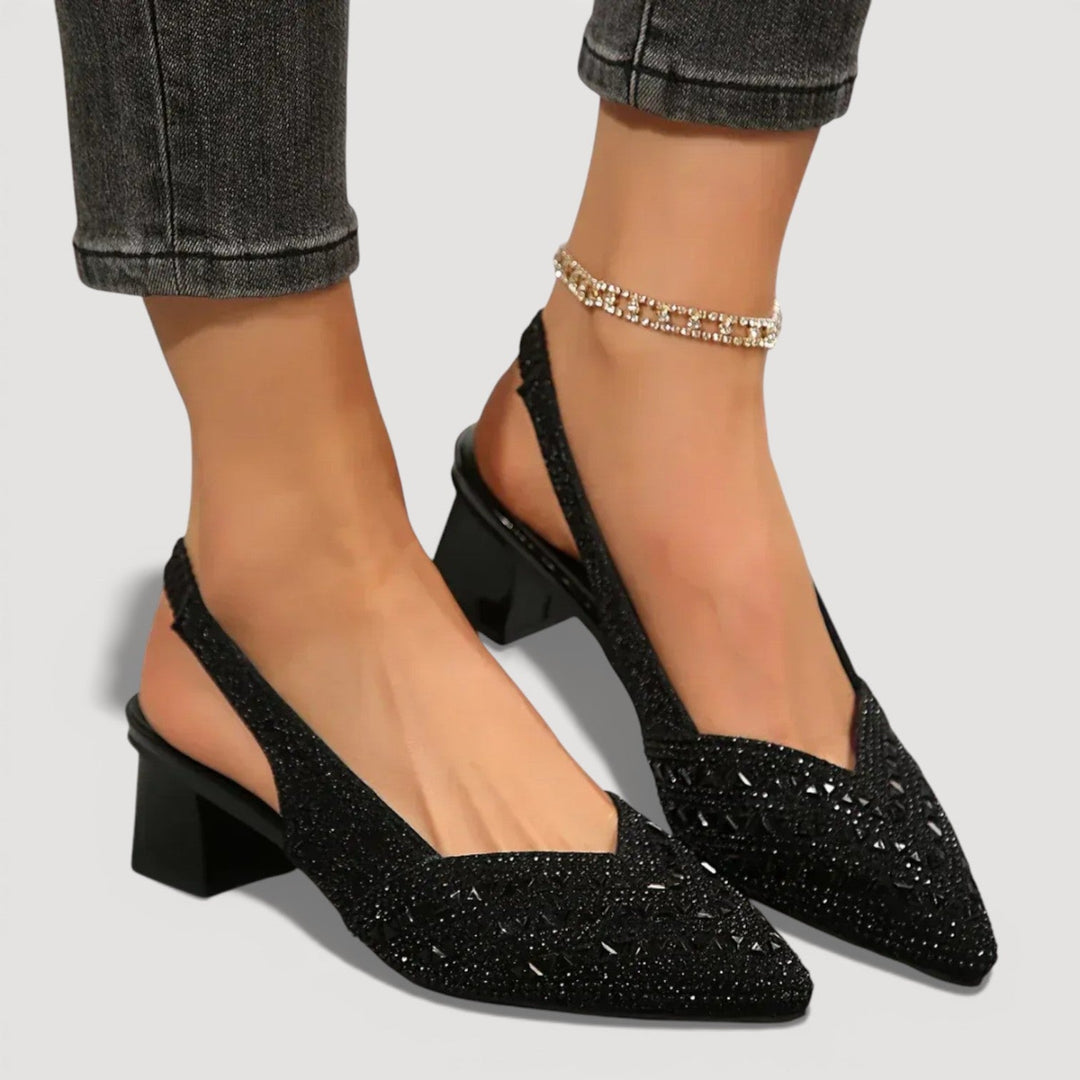 Athena | Elegant and Sparkling Slingback Heels