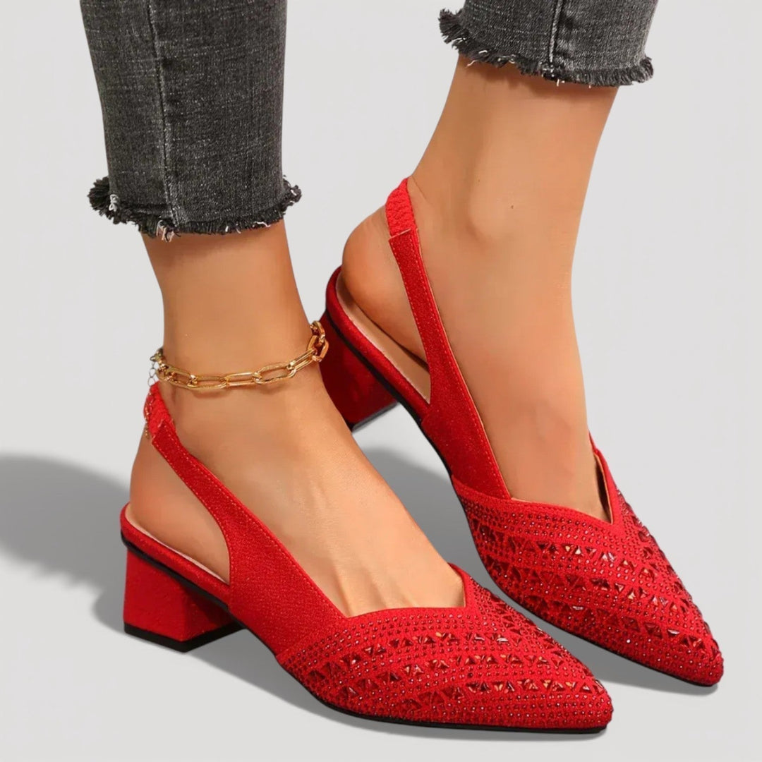 Athena | Elegant and Sparkling Slingback Heels