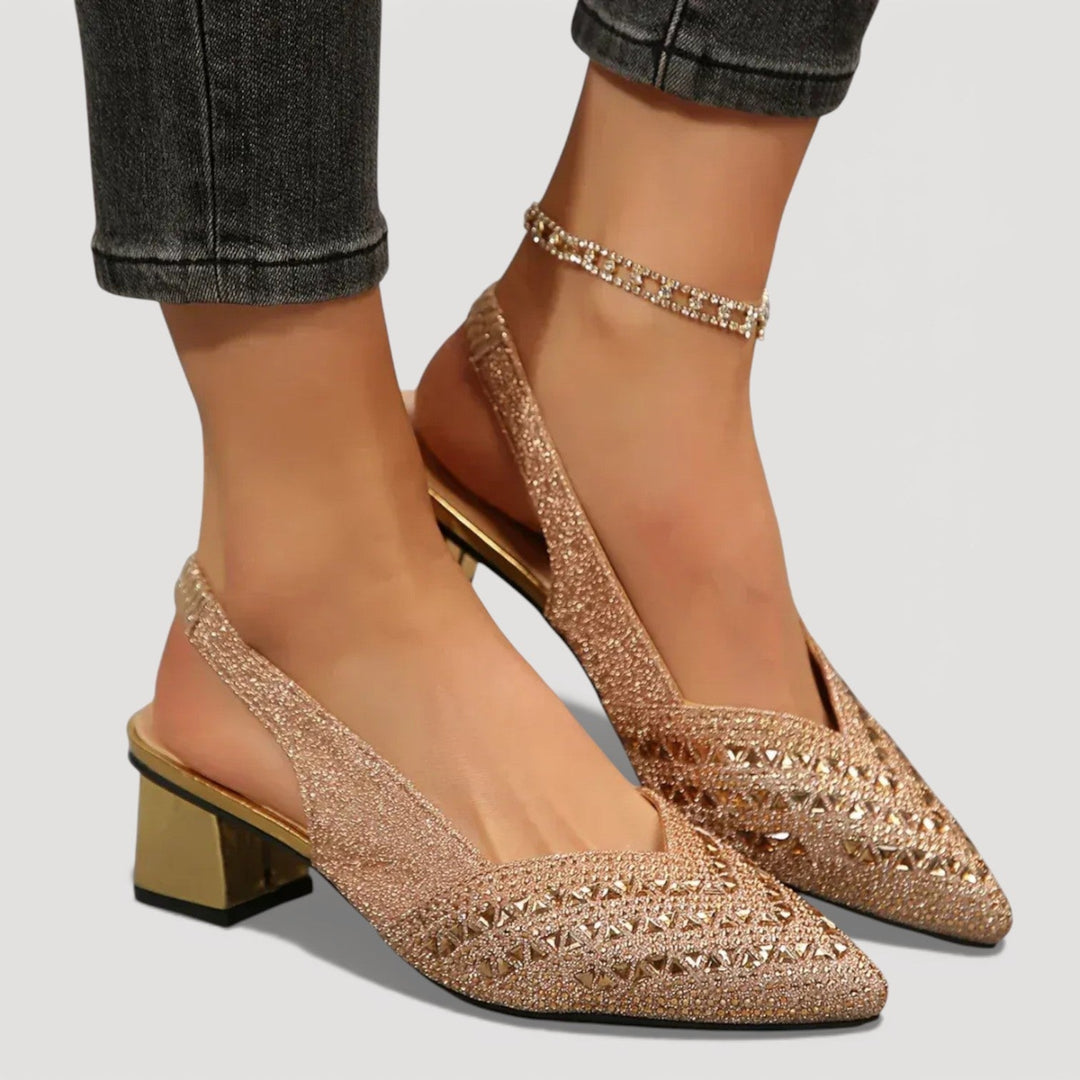 Athena | Elegant and Sparkling Slingback Heels