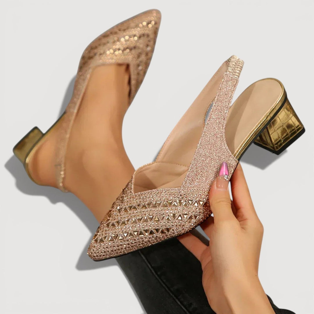 Athena | Elegant and Sparkling Slingback Heels
