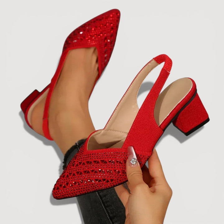 Athena | Elegant and Sparkling Slingback Heels