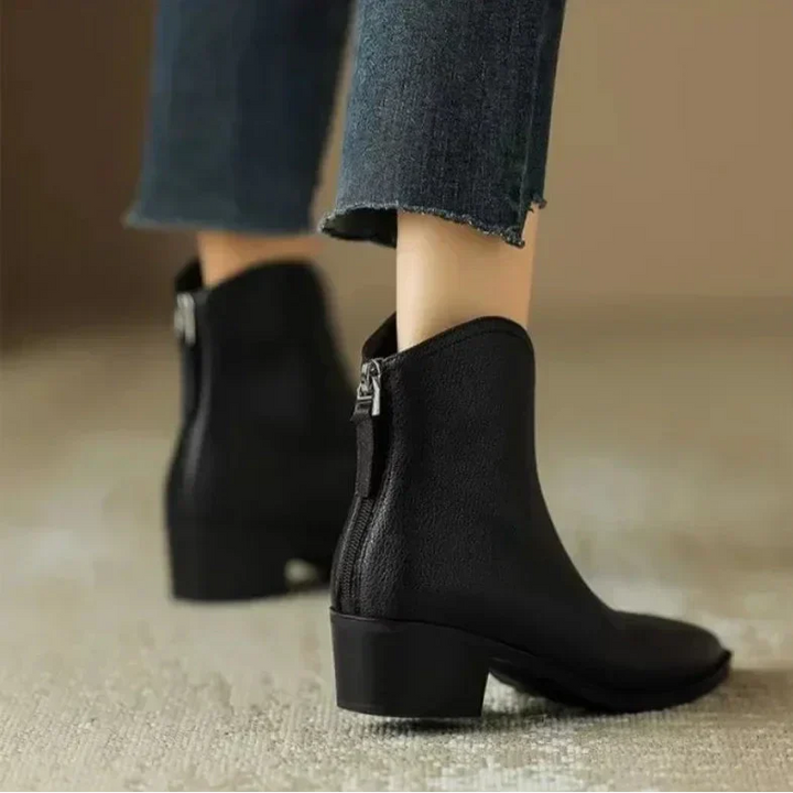 Women's Ankle Boots Slip-On Pointed Heel Design Casual Footwear