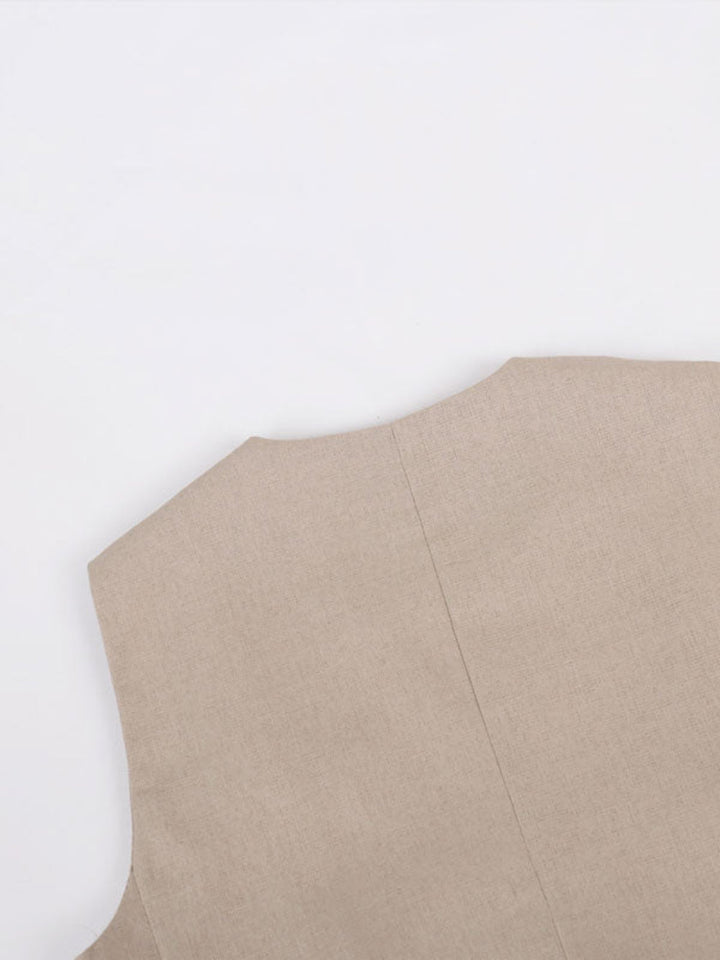 Lila V-neck Pleated Wide-leg Pants Suit