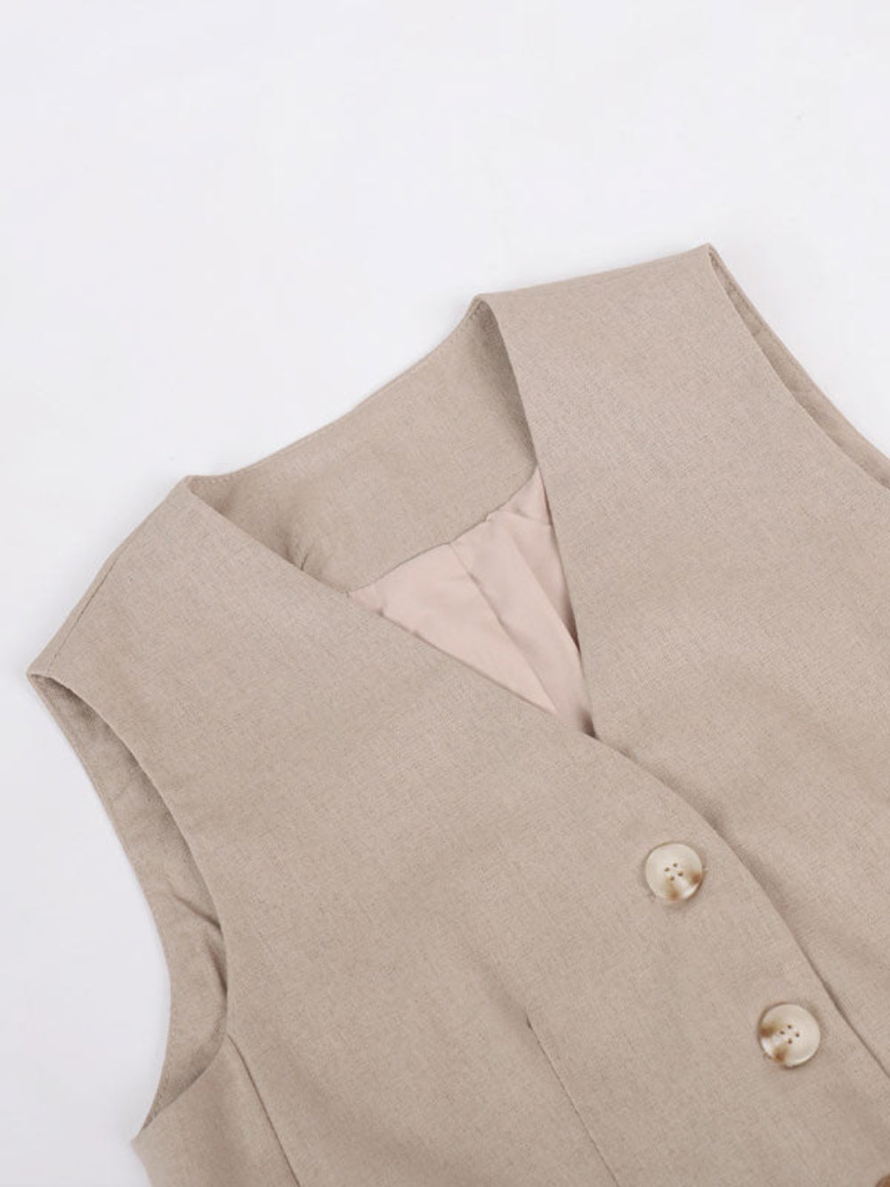 Lila V-neck Pleated Wide-leg Pants Suit