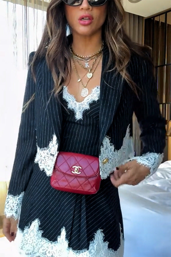 Lydia Lace-paneled Suit and Dress Set