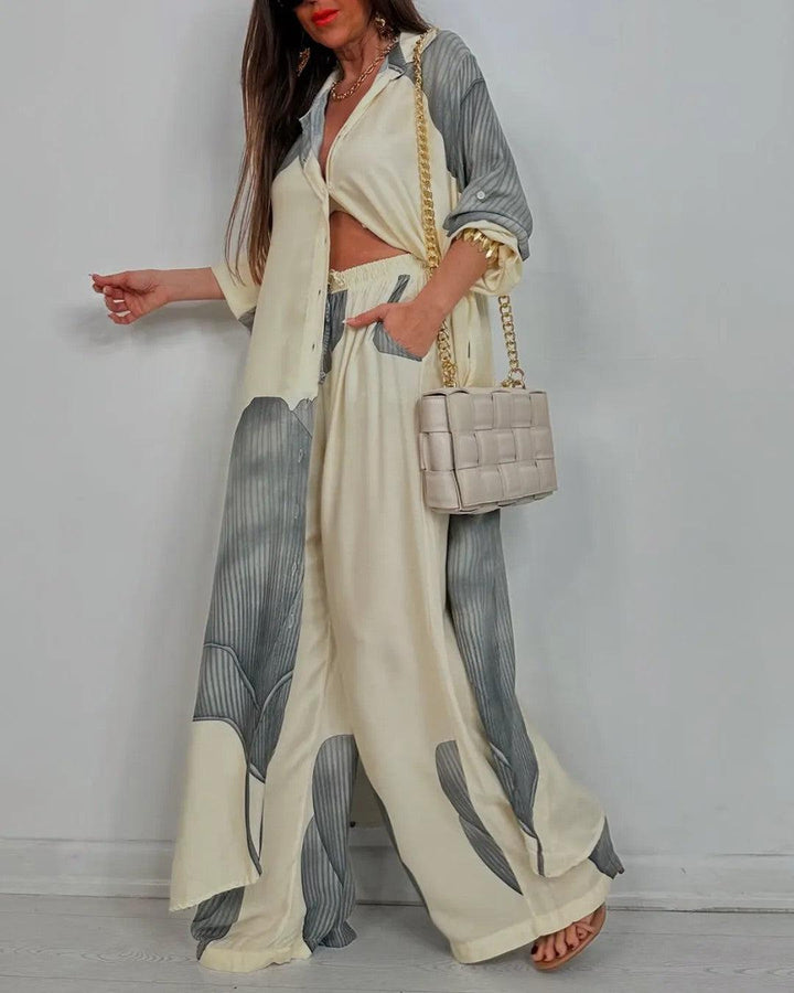 Lila V-neck Patchwork Set