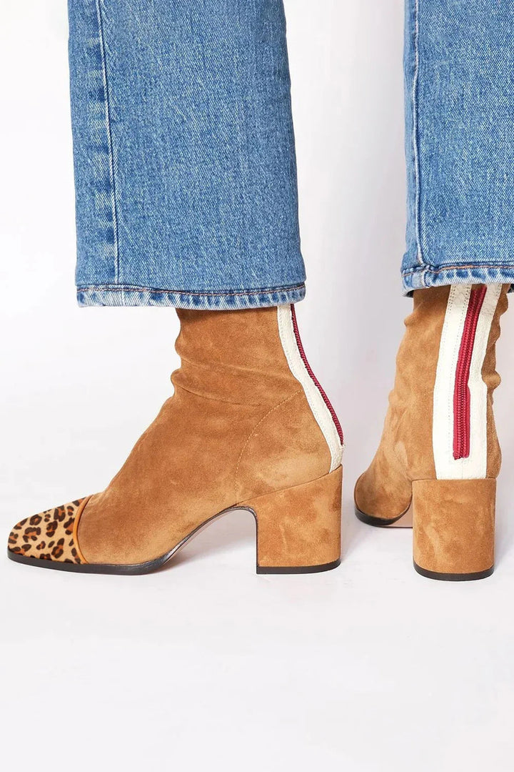 Fabienne | Square Toe Block Heel Boots for Women