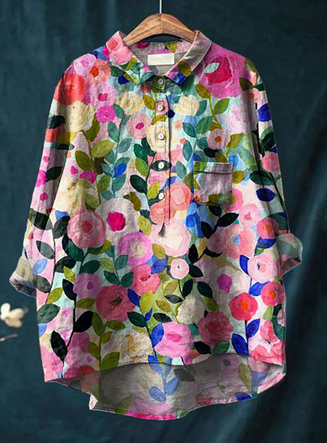 Caroline - Elegant Floral Blouse